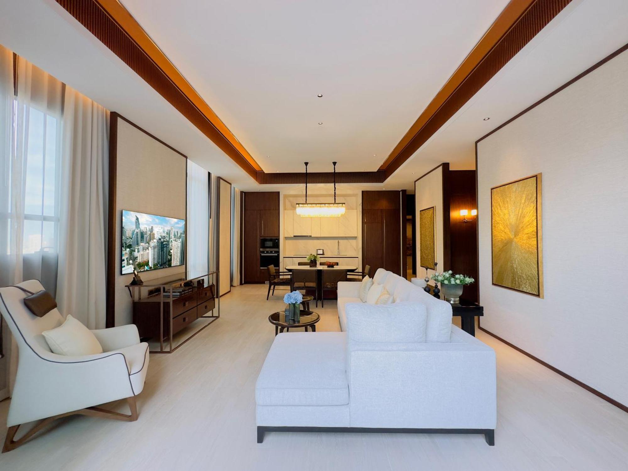 Silq Hotel & Residence, Managed By The Ascott Limited Bangkok Habitación foto A living room in a private villa at Jumeirah at Etihad Towers